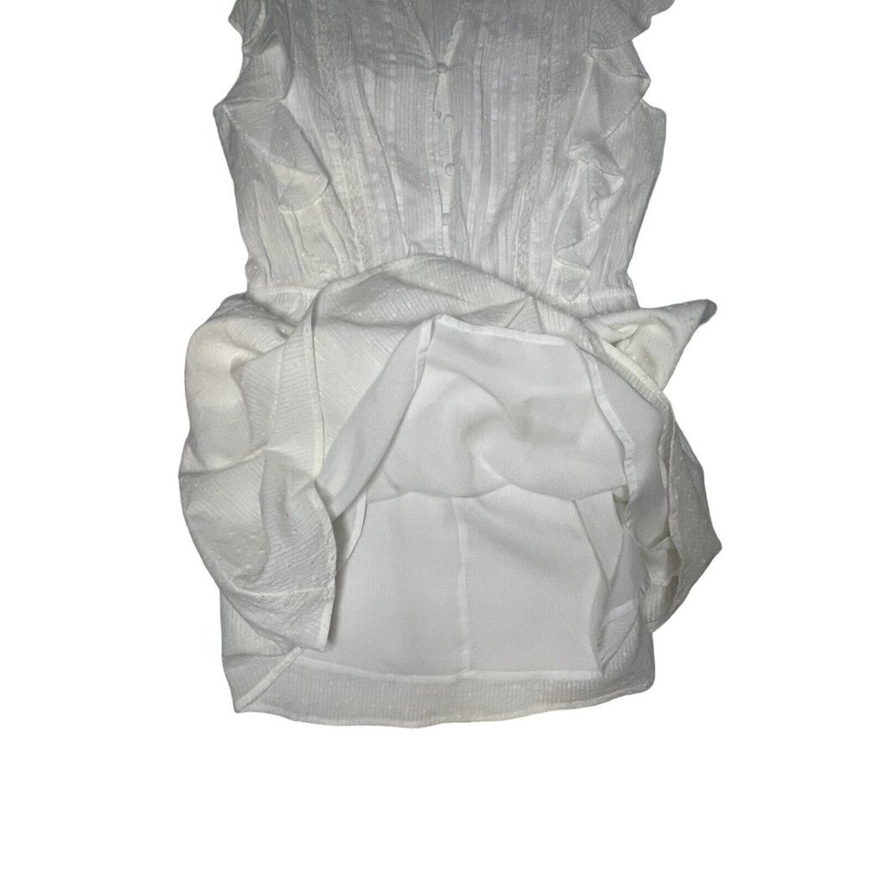 Skies Are Blue White Dress Size Medium Cotton Boho Prairie Ruffle‎ - Picture 6 of 9
